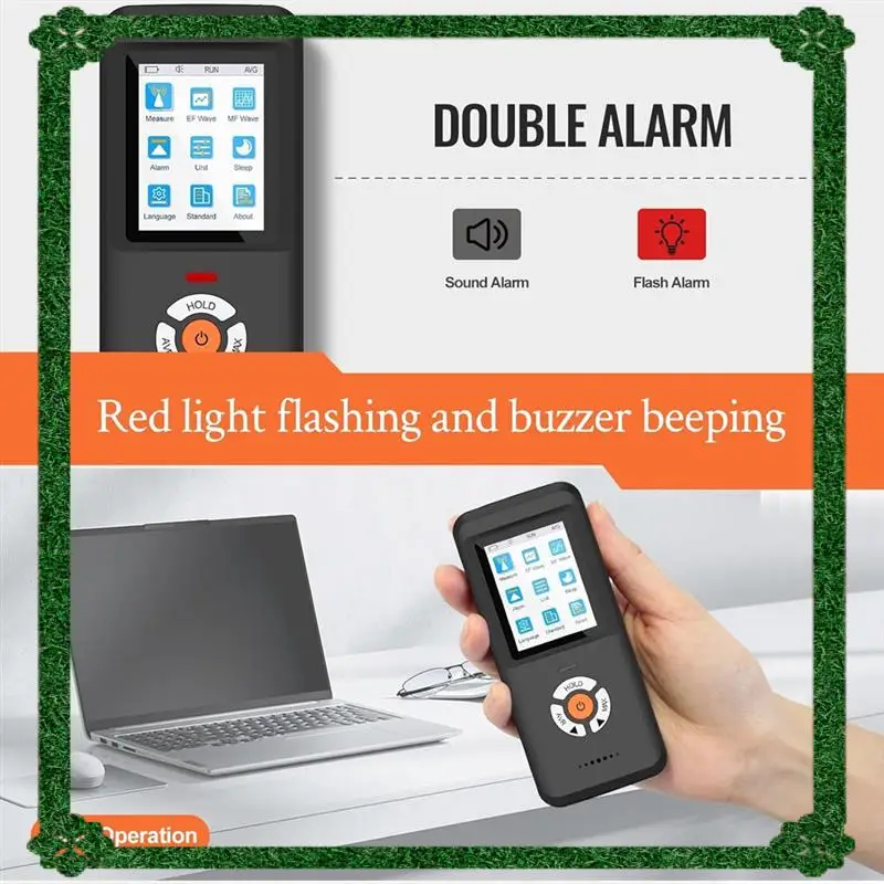 24-Hour Delivery EMF Meter, Rechargeable Digital Electromagnetic Field Radiation Detector Hand-Held Digital LCD EMF Detector