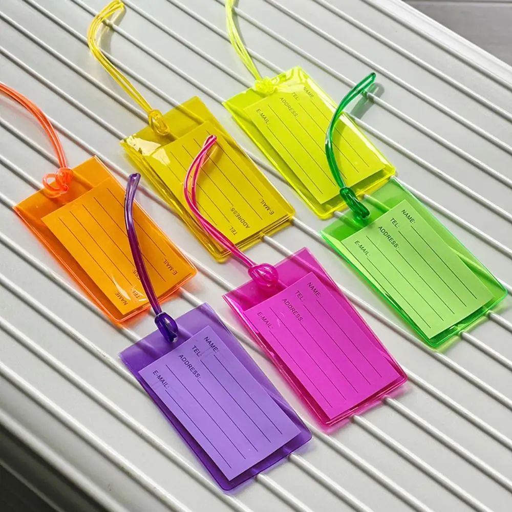 

Fluorescent Luggage Tag PVC Boarding Pass Baggage Name Tags Aircraft Consignment Card Tag Travel Accessories