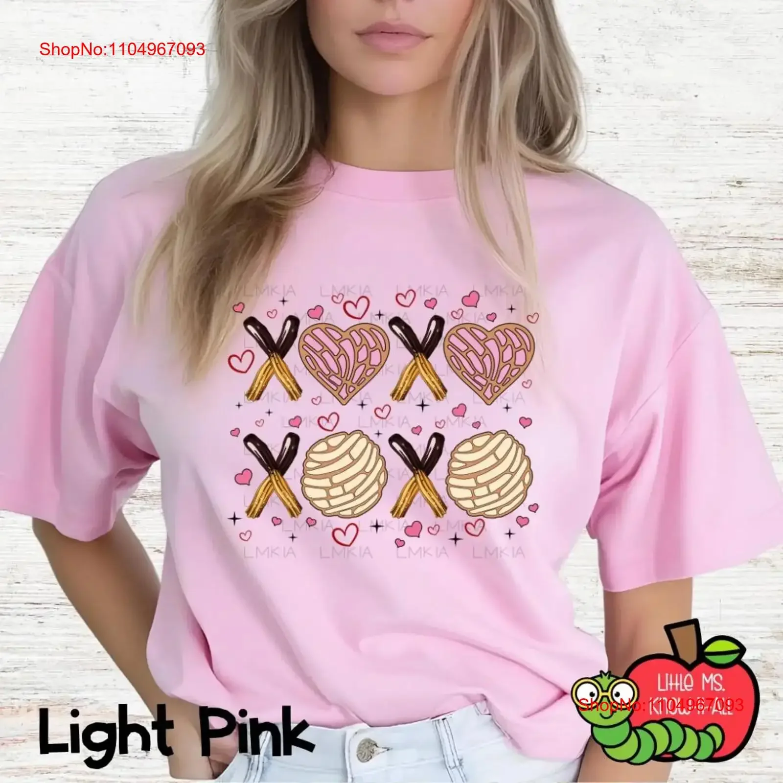 XOXO Churros y Conchas camiseta del Día de San Valentín lindo pan dulce mexicano Pan Dulce s para San Valentín más vendido de febrero