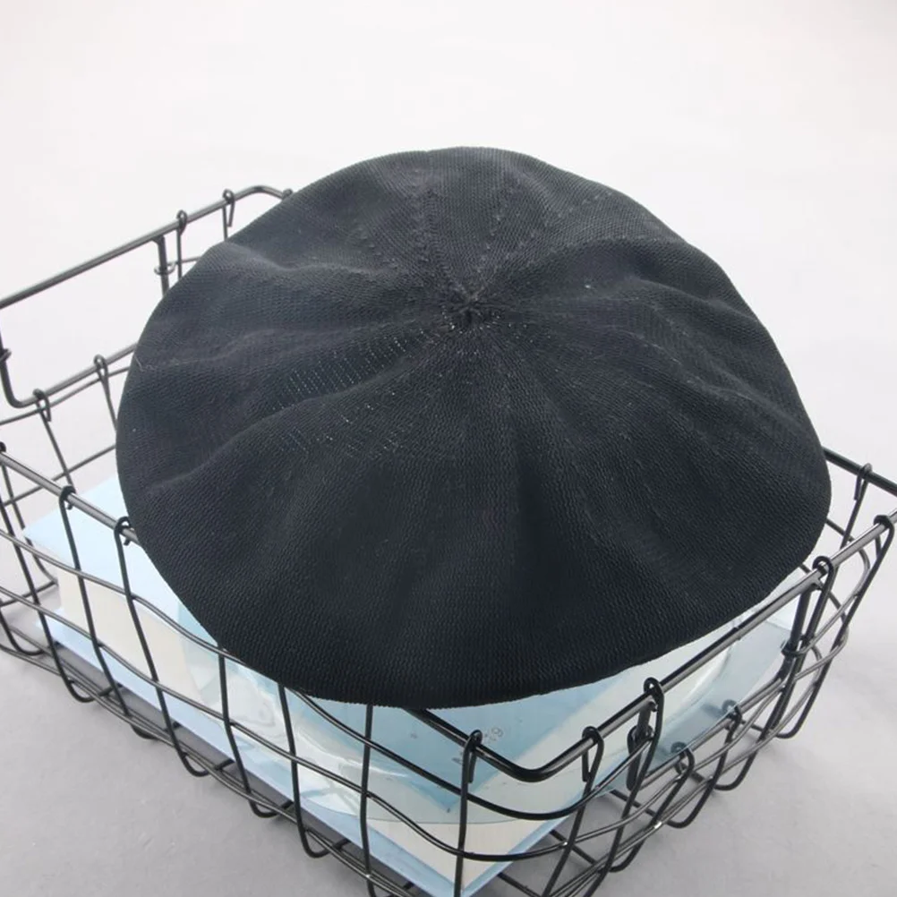 

Fashionable Black Beret Hat Stylish All-Match Sun Protection Portable Lightweight Warm Breathable Accessory for Women