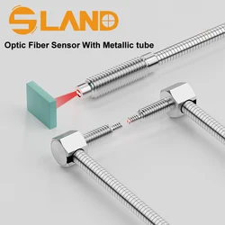 M3 M4 M6 Diffuse Through Beam Optic Fiber Sensor With Metallic Protective Pipe, Firm Structure Fiber Optic Sensor