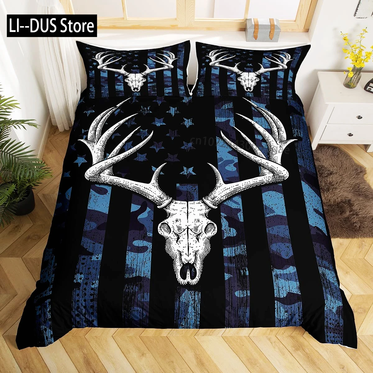 

Forest Green Duvet Cover Set, Abstract Pattern Decor 3 Piece Bedding Set Comforter Cover with 2 Pillow Shams, King Queen Size