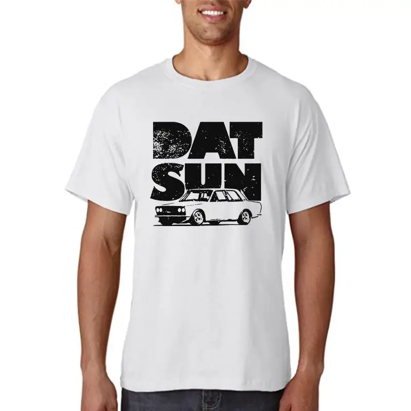 Men's Datsun 510 Car Graphic T-Shirt Fatty Design Natural Cotton Hand-Painted Customizable Clothing Fashionable Retro Style