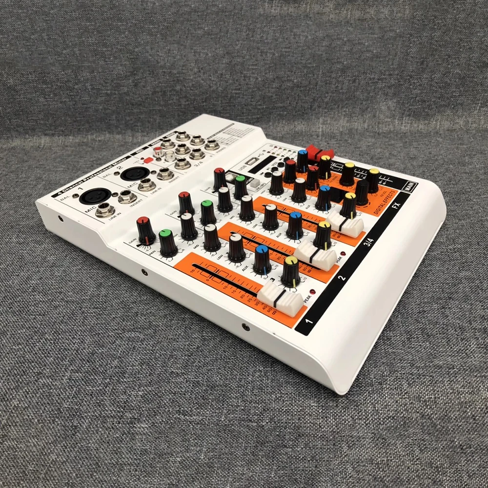Compact 4-Channel Audio Mixer with USB Interface, Bluetooth, DSP Effects & Lossless Audio Player