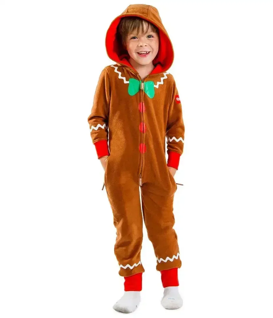 Unisex Family Adult Gingerbread Cosplay Hombre Jumpsuit Christmas Gifts Pajamas Kids Toddler Cookie Costume Carnival Party