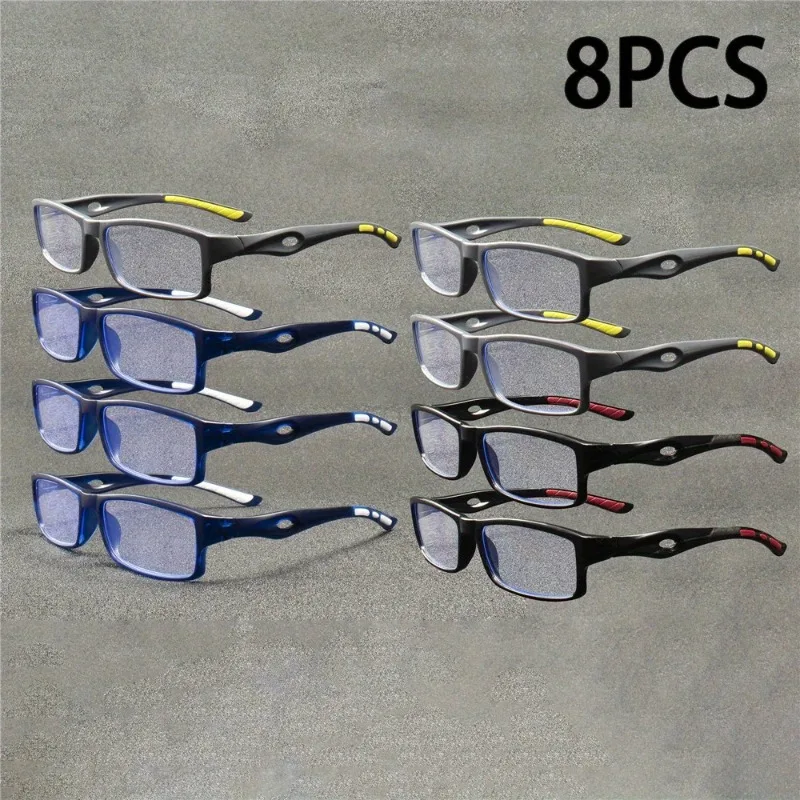 

8 шт. новые очки для чтения с защитой от синего света для мужчин и женщин, спортивные очки для отдыха, модные ретро очки для чтения