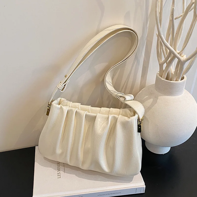 

2025 Wrinkled Cloud Bag - Crossbody/Underarm Multi-Way Purse, Minimalist Women's Shoulder Bag