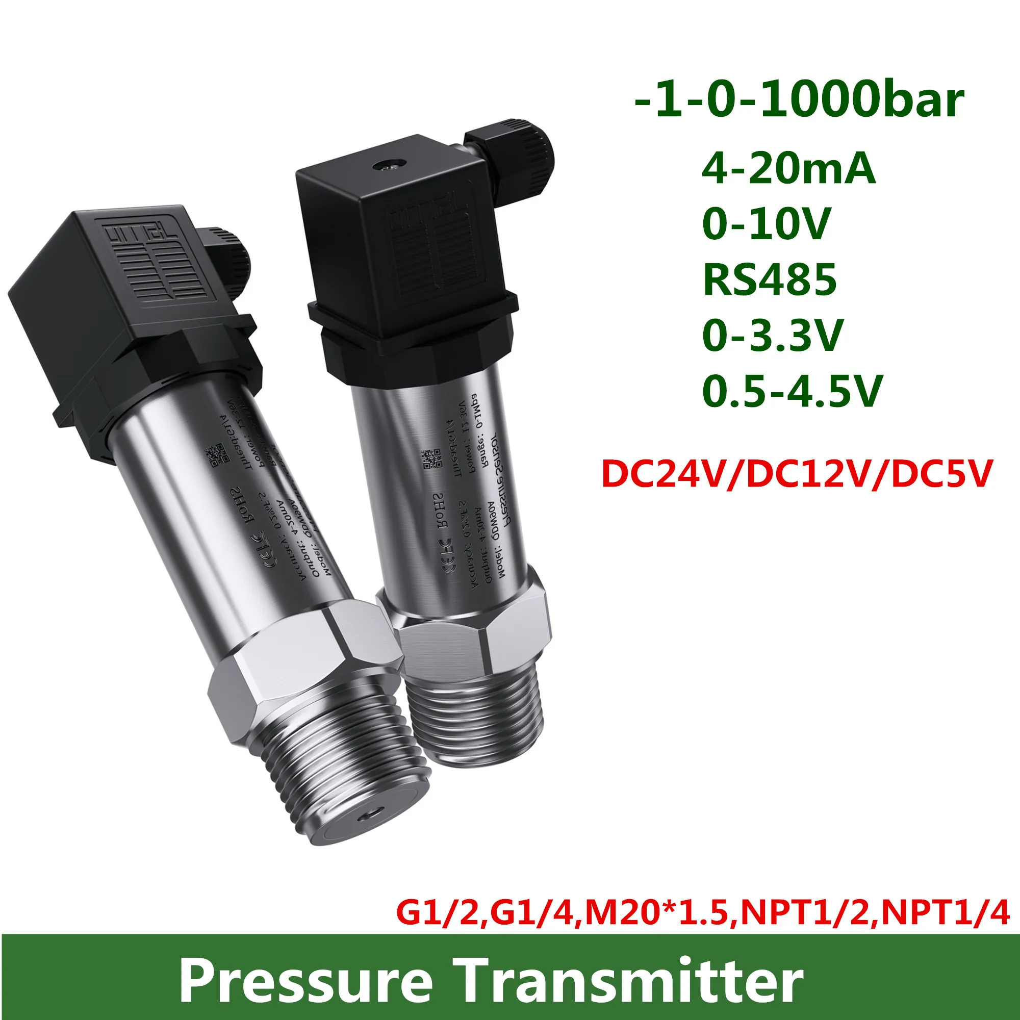 4-20mA Pressure Transmitter 0-3.3V 10V RS485 Output G1/4