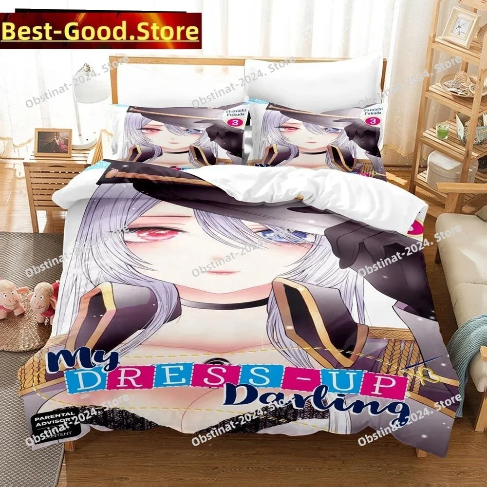 Anime My Dress-Up Darling Bedding Set Duvet Cover Full Queen King Size Pillowcase Printed Bed Set Aldult Kid Bedroom Single Twin