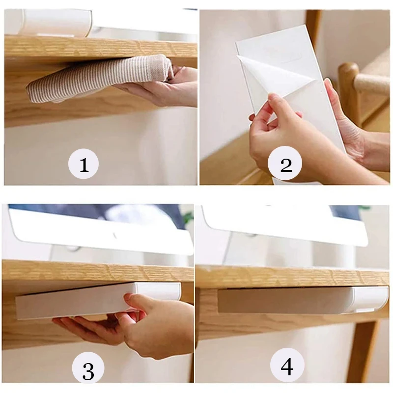 Hidden Drawer Organizer Self-Adhesive Desktop Small Drawer Cabinet Under Table Hidden Drawer Office Home Storage Tools