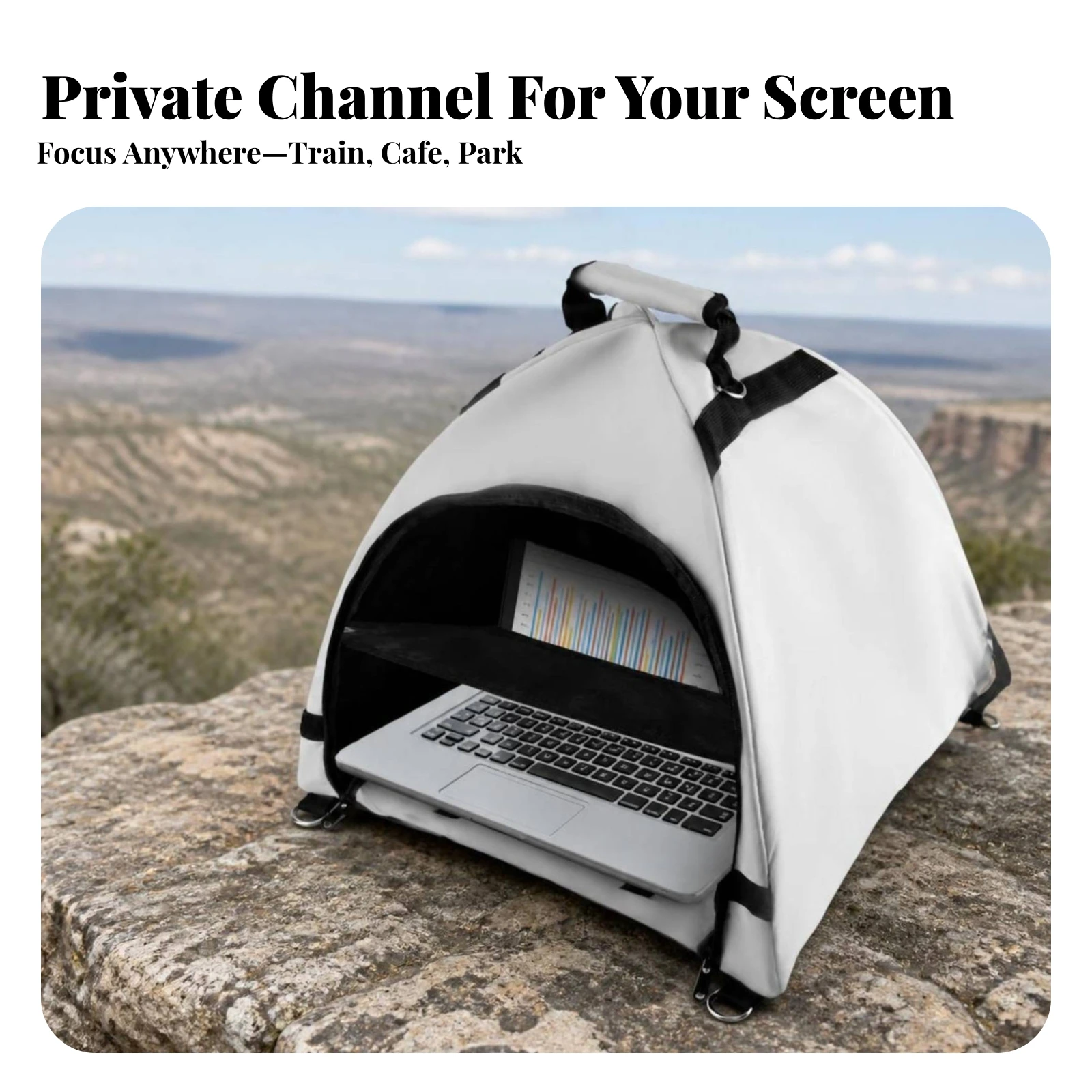 Laptop Sun Shade Portable Laptop Shade Cover Lightweight Universal for Telecommuters Workers, Outdoors, Shared Environments