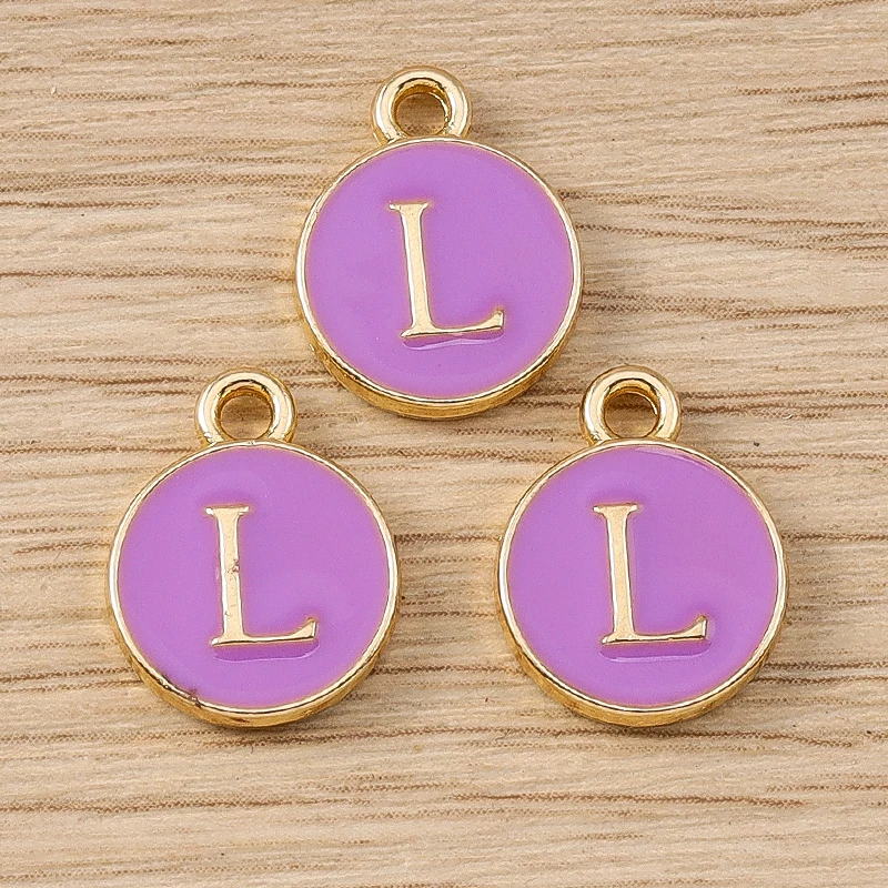 10 Stück 11 x 14 mm niedliche Emaille 26 A-Z Alphabet Buchstaben Charms Anhänger für Schmuckherstellung Ohrringe Halsketten DIY Bastelzubehör – Detail 14