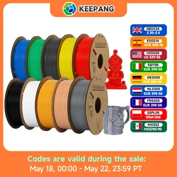 KEEPANG PLA Filament 1.75mm 3D Printer Filament 5/10Rolls 3D Printing Plastic Material 100% No Bubble for FDM 3D Printer MIX