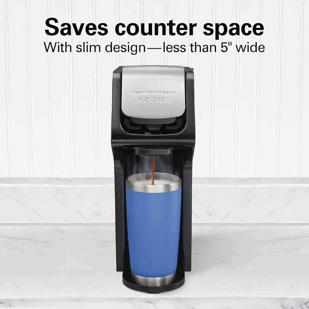 FlexBrew Single-Serve Coffee Maker Compatible with Pod Packs and Grounds, Black - Next Gen