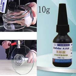 Clear UV Shadowless Adhesive 10ML for Glass & Crystal, Strong Bonding Without Trace, Cures with UV Light