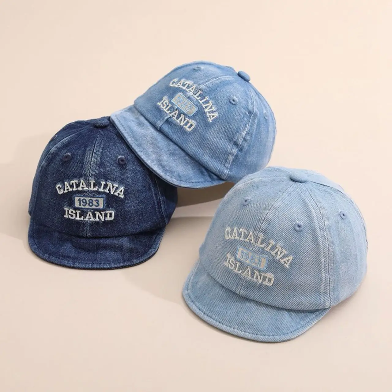 

Letter Embroidered Baby Baseball Cap Retro Toddler Boy Girl Denim Cap Summer Soft Brim Kids Sun Visor Hats