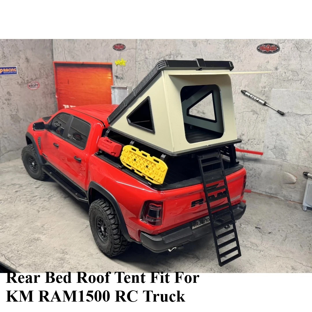 1/10 RC Rock Crawler Openable Custom Hard Shell Tent Realistic Offroad Decor For KM RAM1500 Series Vehicle Exterior Mod Parts