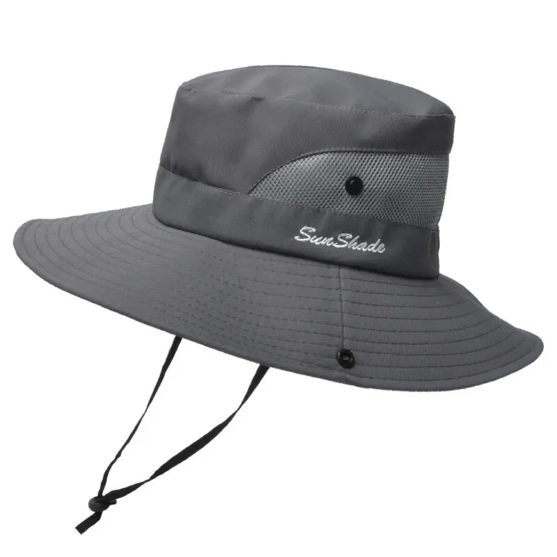 Xinbaoguan 100% Polyester 9002 Summer Outdoor Sun Hat, Breathable Sun Hat, Folding Sun Hat, Female Ponytail Hole Fisherman Hat