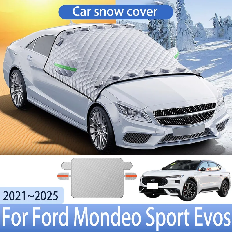 Car Snow Cover For Ford Mondeo Sport Evos 2021~2025 Front Windshield Shield Protector Snow Ice Cover Auto Exterior Accessories