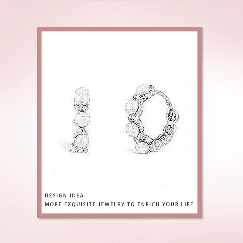 Elegant Pearl Circel Earring for Women Ladies 925 Sterling Silver  Minimalist Hoop Earrings Anniversary Party Gift