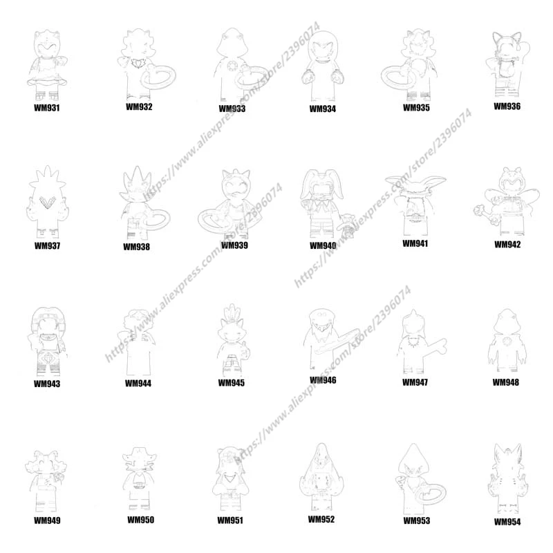 Jeu de dessin animé unique, modèles de films d'anime, figurines d'action, accessoires, blocs de construction, jouets pour enfants, série-160 LG1001