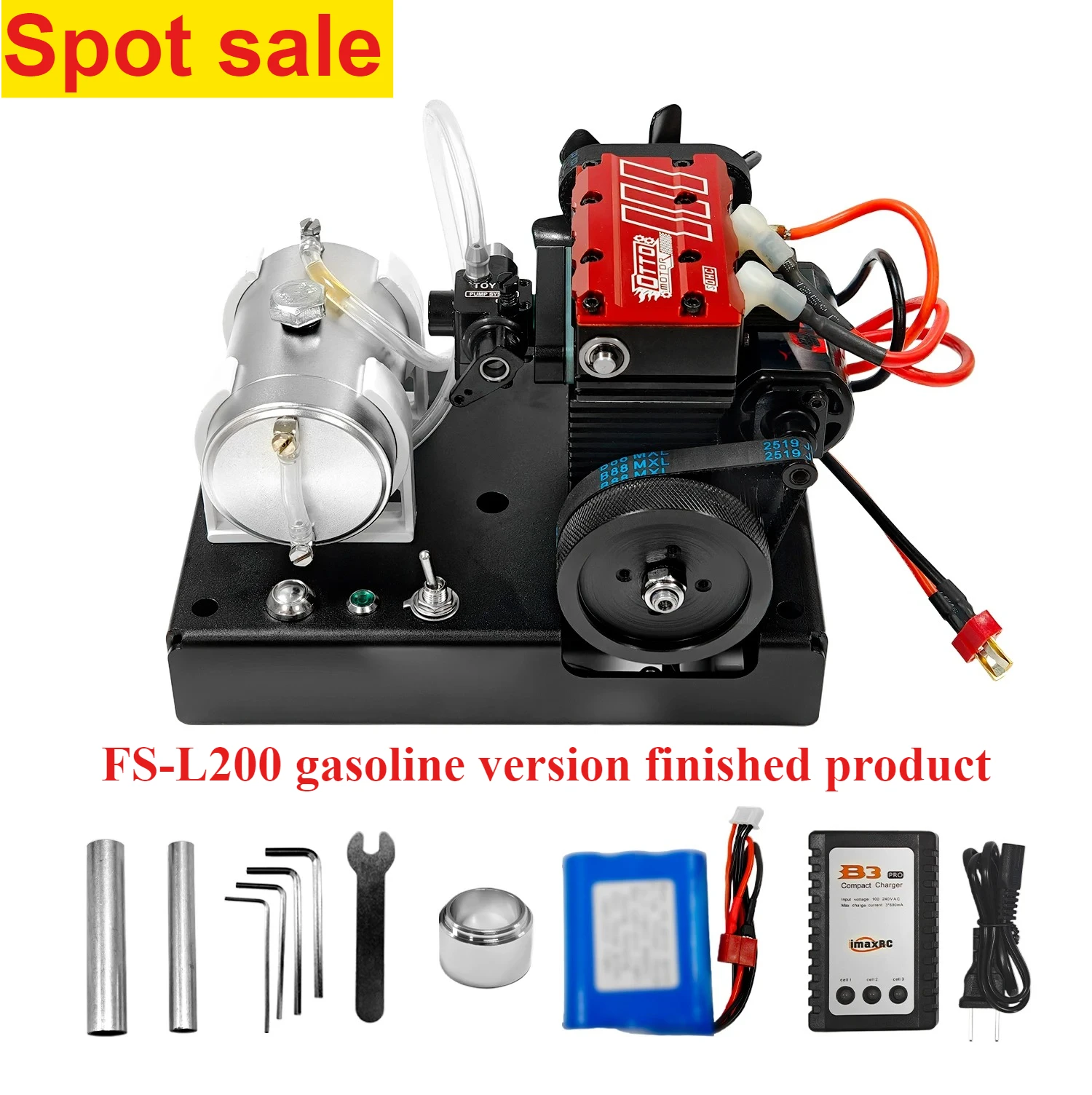 TOYAN FS-L200GC Gas Voline Engine Finished Model Air Cooled Four Stroke Engine Model with Base Electric Start Toyan Model Gift view 3