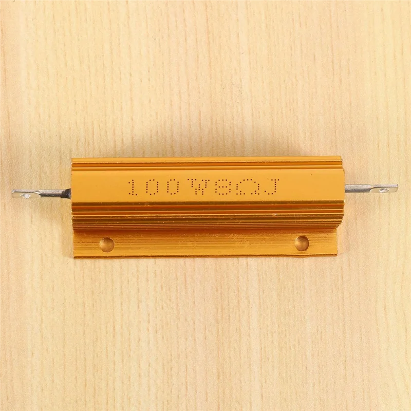 AS62 10X مقاومة طاقة مغطاة بالألمنيوم الذهبي 100 وات، 8 أوم 8R