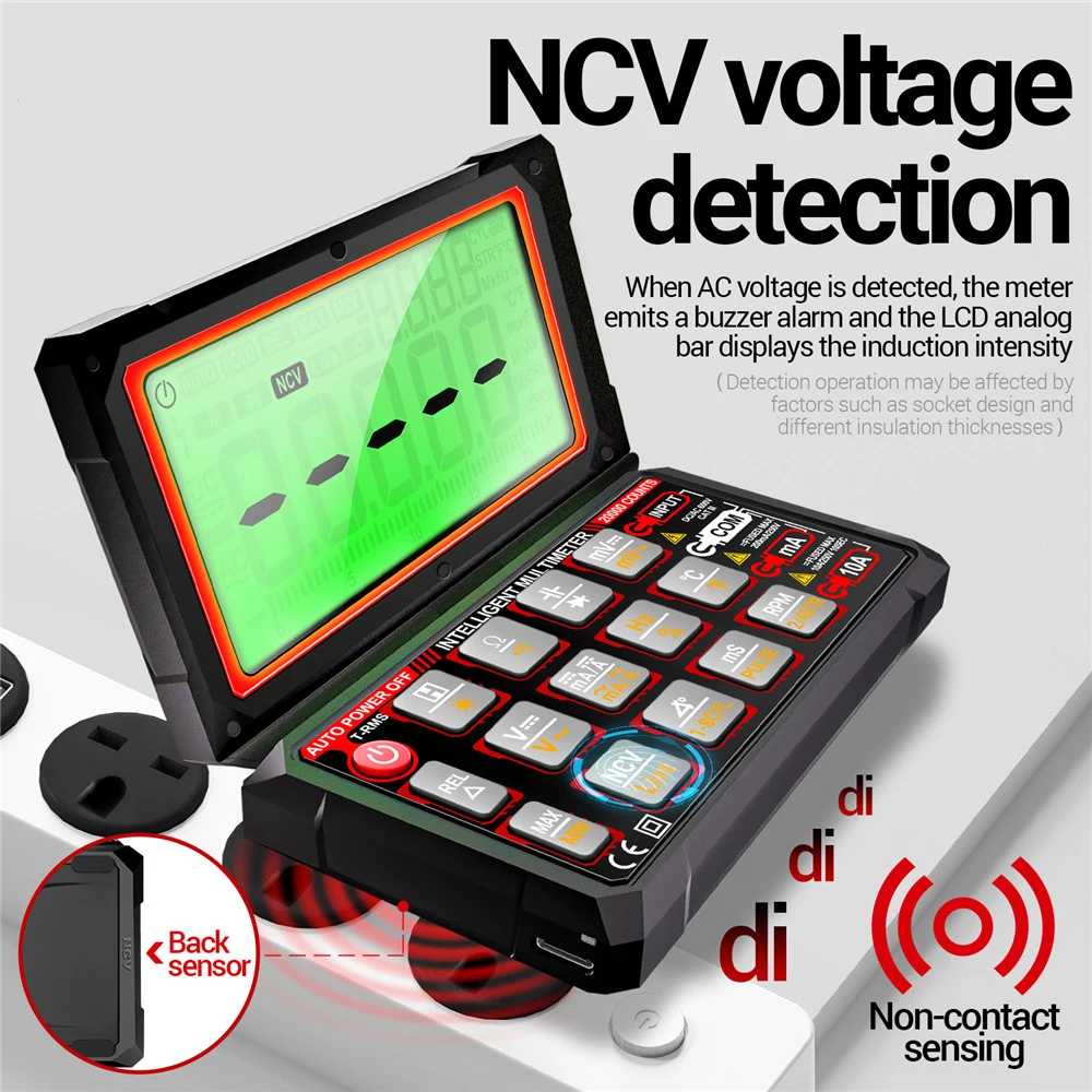 Auto Repair Multimeter Digital Voltmeter AC 750V DC 1000V Voltage/Current NCV Induction Diode Capacitance Buzzer Test Tools Set