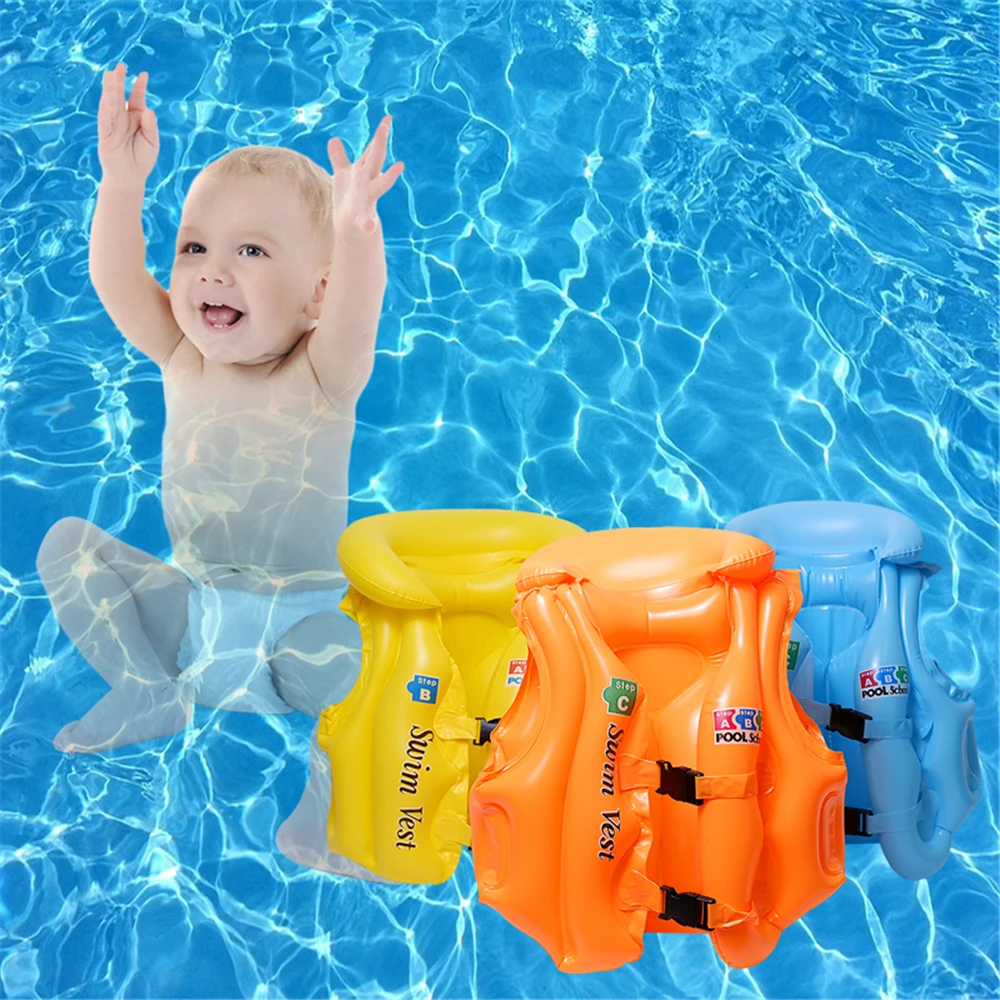 PVC Baby Life Vest Kids Children Floated Inflatable Swimsuit Swim Protector Vest Life Jacket Buoyancy Drifting Vest Swimming Aid