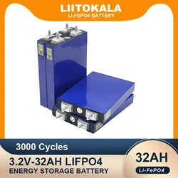 LiitoKala 3.2V 32Ah battery pack LiFePO4 phosphate 32000mAh for 4S 12V 24V Motorcycle Car motor batteries modification Stud