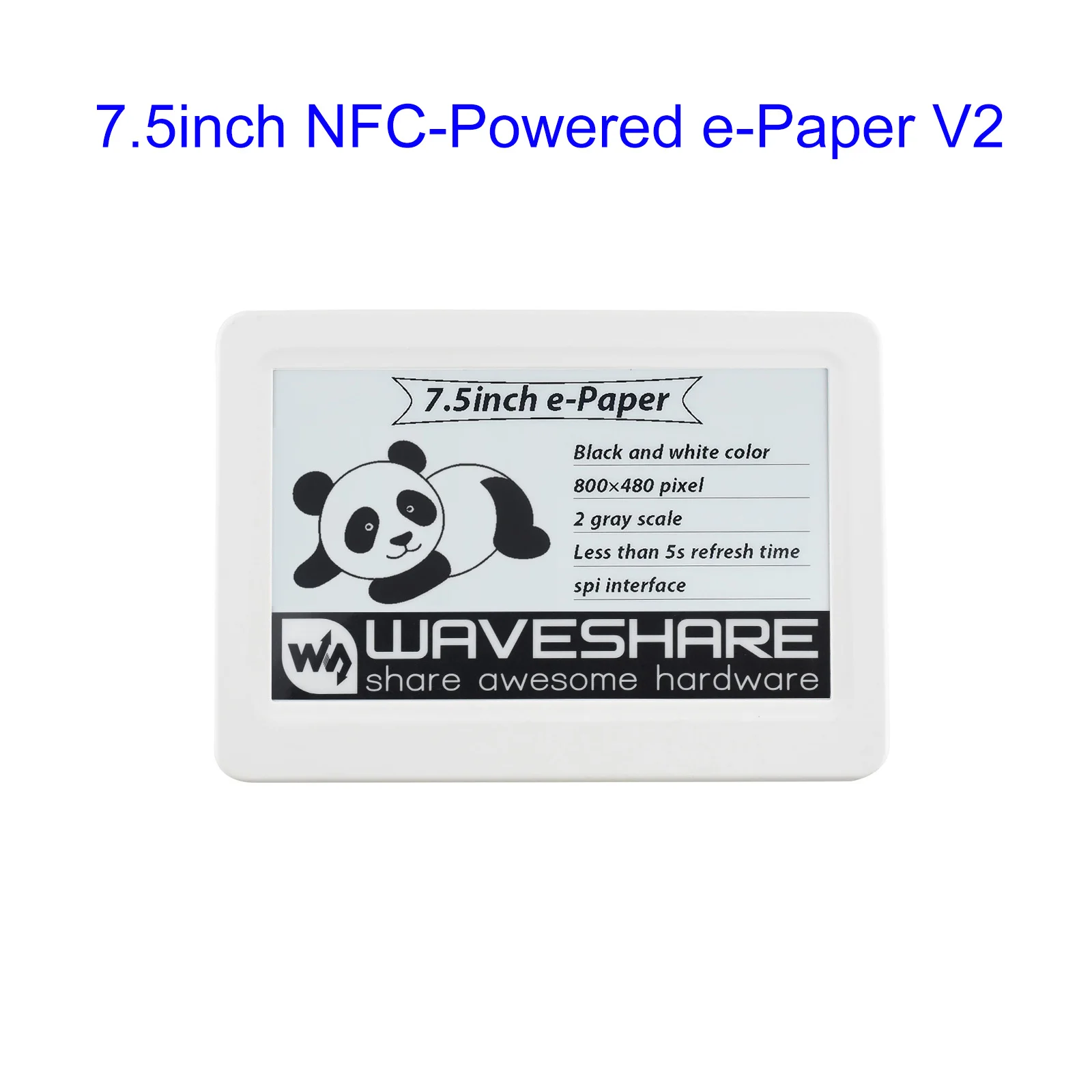 

7,5-дюймовая пассивная электронная бумага с питанием NFC V2, без батареи, беспроводная передача данных и передача данных
