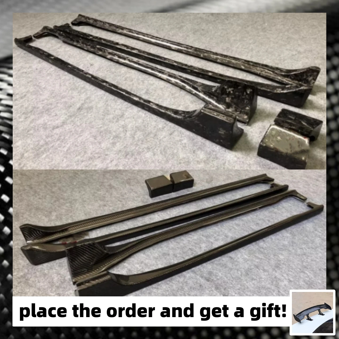 

Боковые юбки из кованого углеродного волокна для Honda Odyssey Smart Edition 2015-2018, модифицированный комплект боковой лопаты из углеродного волокна