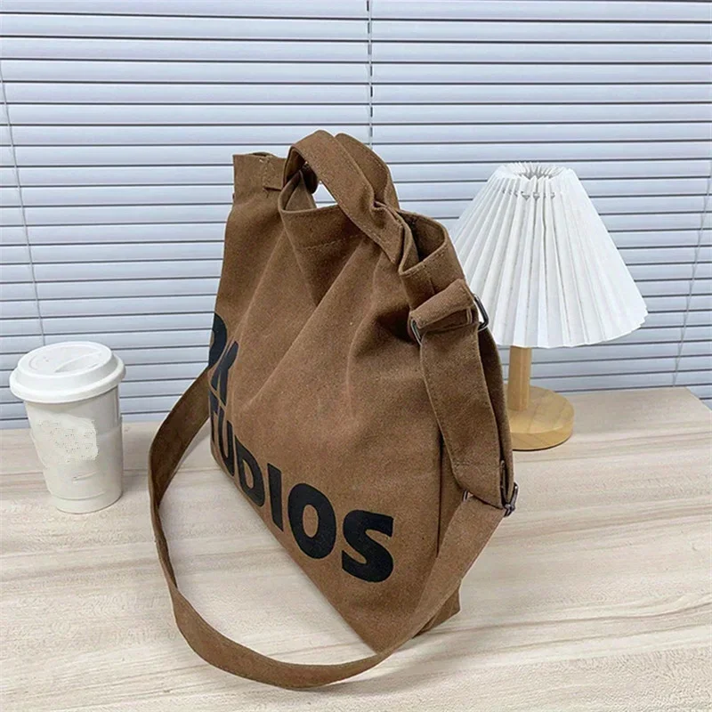 Neue verdickte gewaschene Segeltuch tasche, koreanische Damen handtasche Umhängetasche, Einkaufstaschen für Frauen mit großer Kapazität, Schult aschen für Schüler – Detail 10