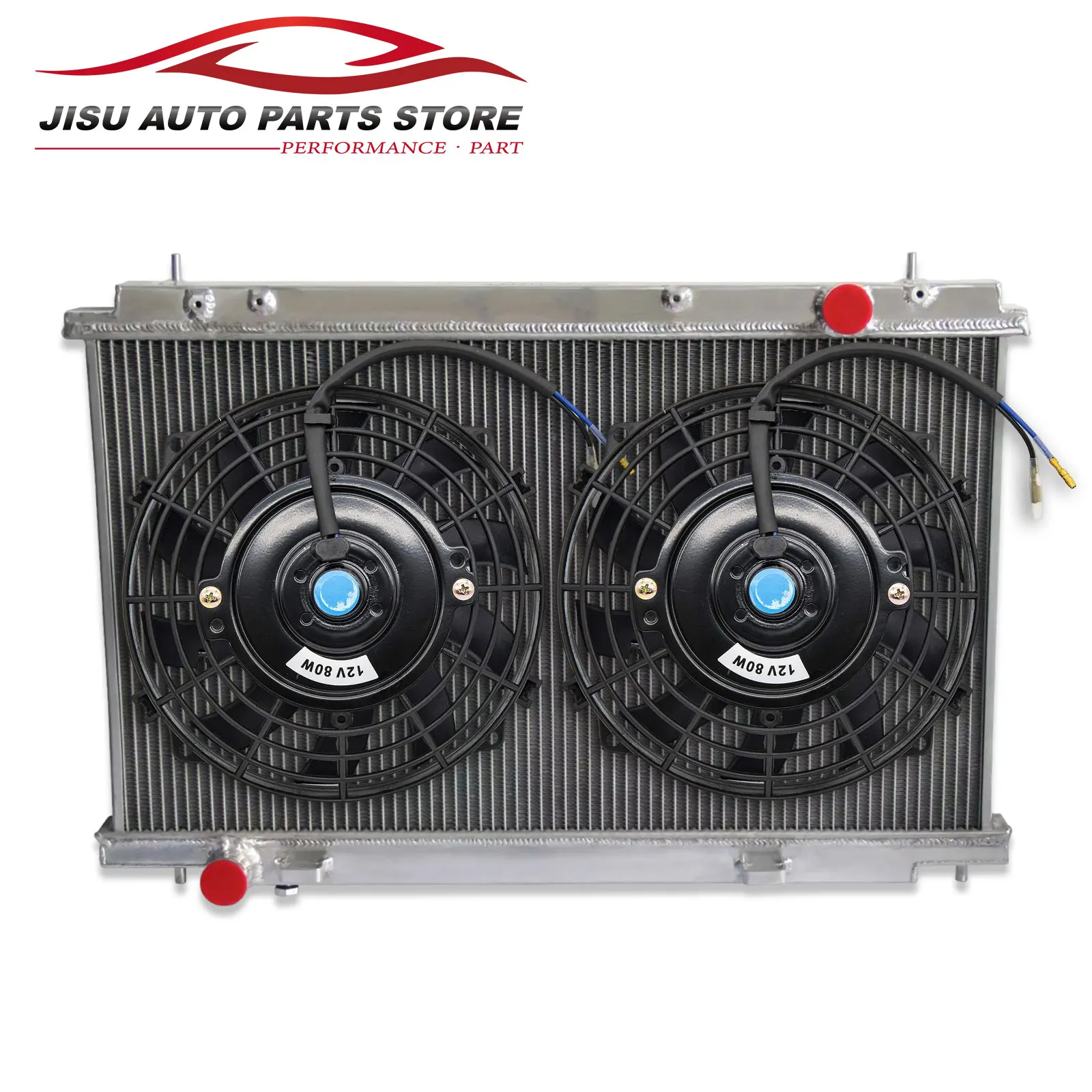 2-Rwo Aluminum Radiator + Fans for 2007-2009 Nissan 350Z 3.5L V6 3498cc -ci 3.5L 13038