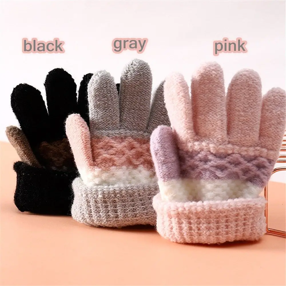 Full Finger Gloves Kids Girls Boys Gloves Winter Autumn Soft Knitted Baby Gloves Mittens Children Gloves 3-8 Years