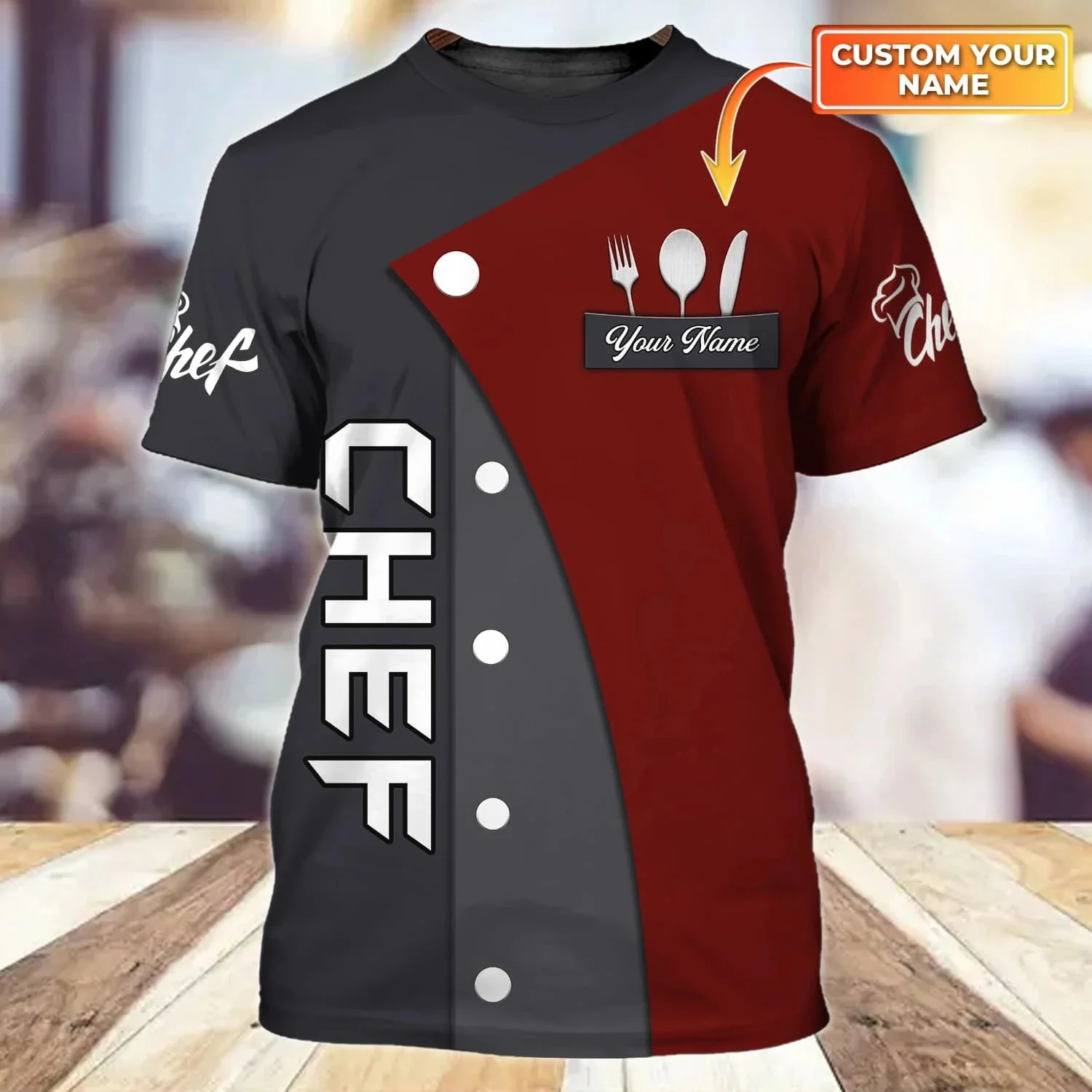 Personalized name Chef shirt Summer men t shirt Cook lovers gift 3D printed Unisex Tshirt Gift for chef Casual Cool T-shirt DW56