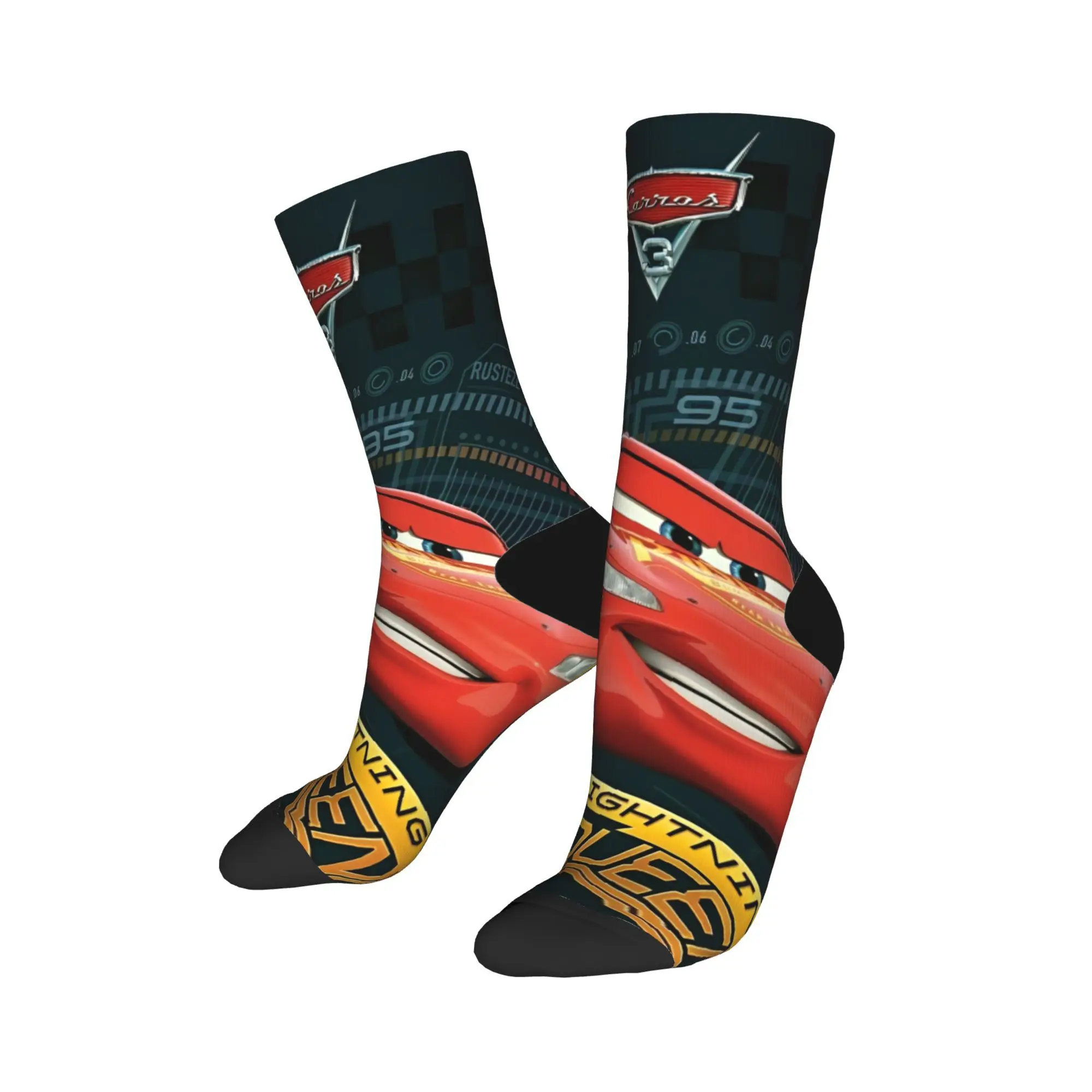 Lightning Mcqueen car sally Gift Crew Socks Merch dla kobiet Mężczyźni Antypoślizgowe skarpetki z nadrukiem