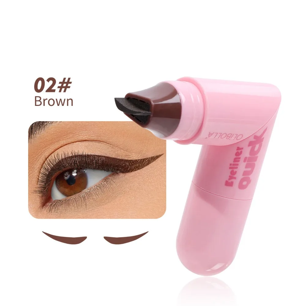 New Waterproof Eyeliner Stamp Quick Dry Long Lasting Eye Liner Stamp Black Color Easy to Use Eyeliner Stamp Pen