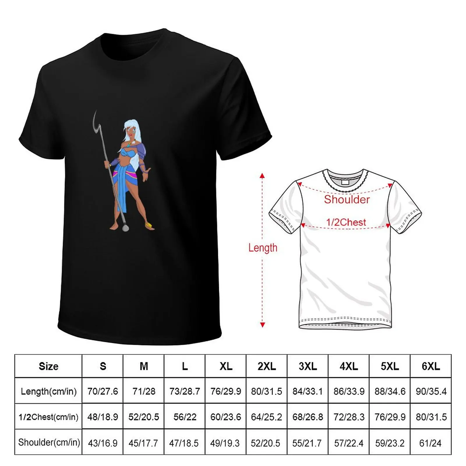 Princess Kida standing with spear T-Shirt Comfortable Daily Wear Tee