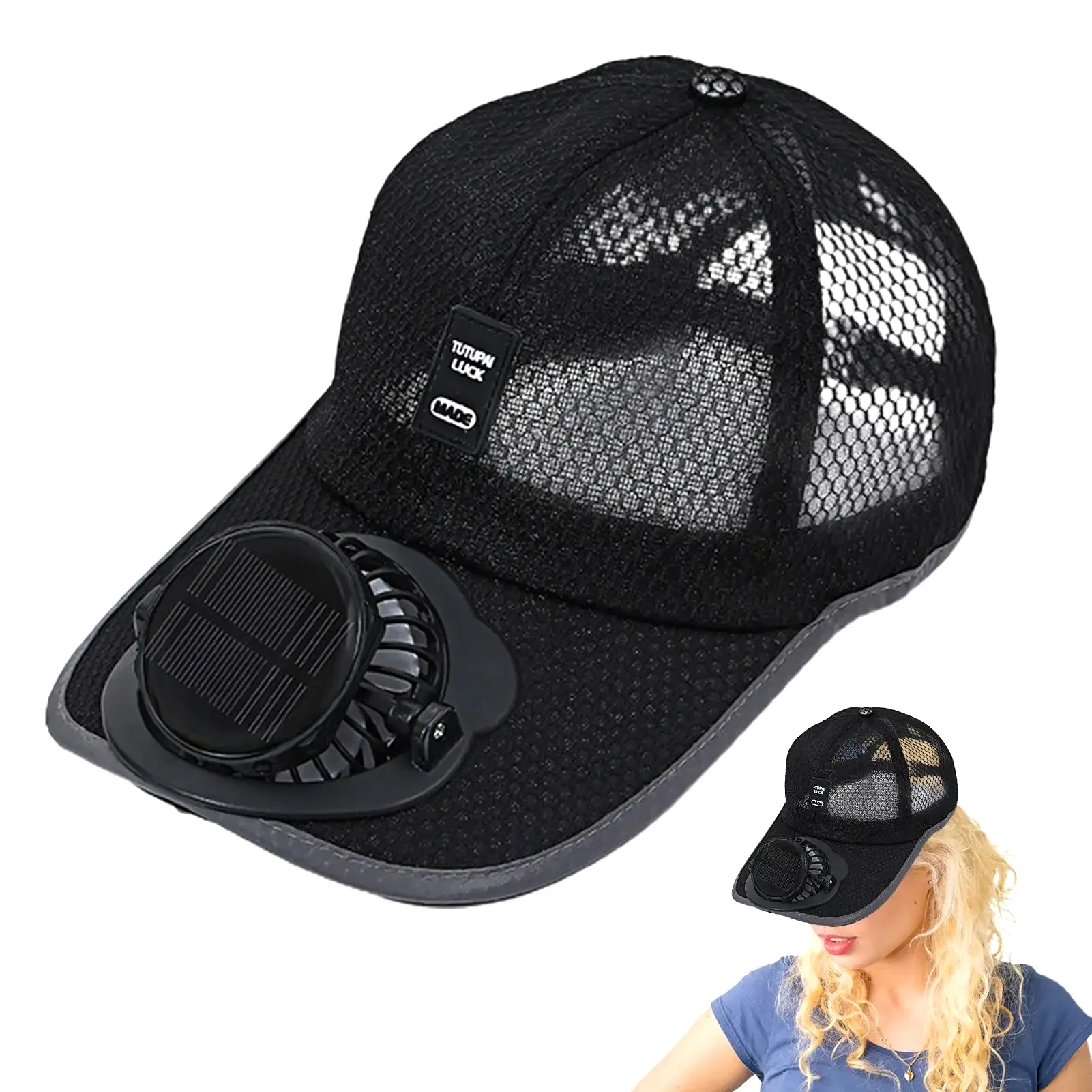 Solar Powered Cooling Cap with Adjustable Fan