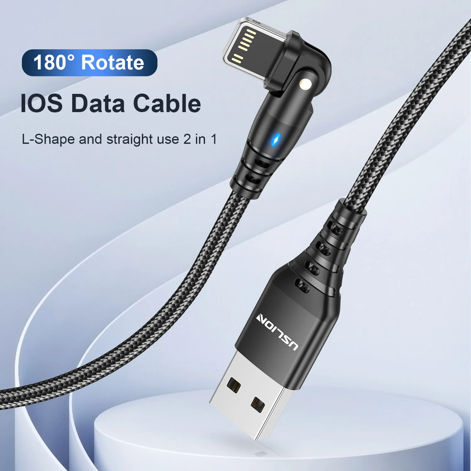 USLION 3A USB Cable For iPhone Cable 14 13 12 11 Pro Max Xs Xr X 8 plus iPad Air Mini Fast Charging Data Cord For iPhone Charger