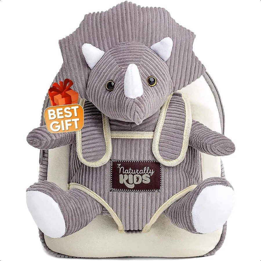 

Маленький рюкзак с динозавром Naturally S, игрушки-динозавры трицератопса для 35, рюкзак для малышей для мальчиков и девочек, серая плюшевая мягкая игрушка