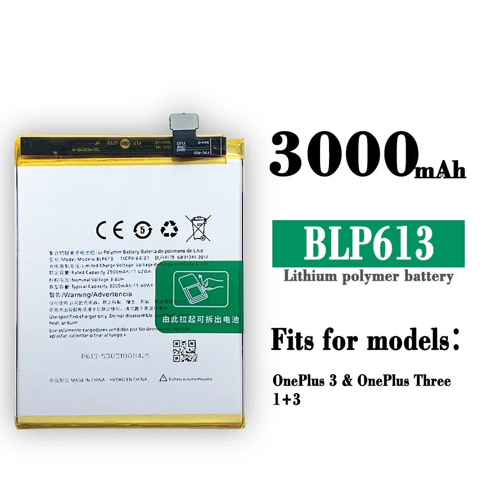 3000mAh BLP613 Battery For OnePlus 3 One Plus 3 Mobile Phone In Stock Batteries Batteria With Tracking number