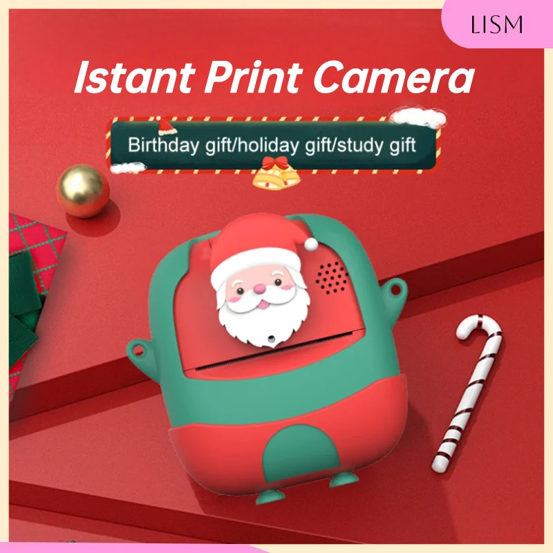 

LISM Children Camera Instant Print 720P Thermal Paper Printing USB Charging 32GB Christmas Gift Kids Video Digital Print Camera