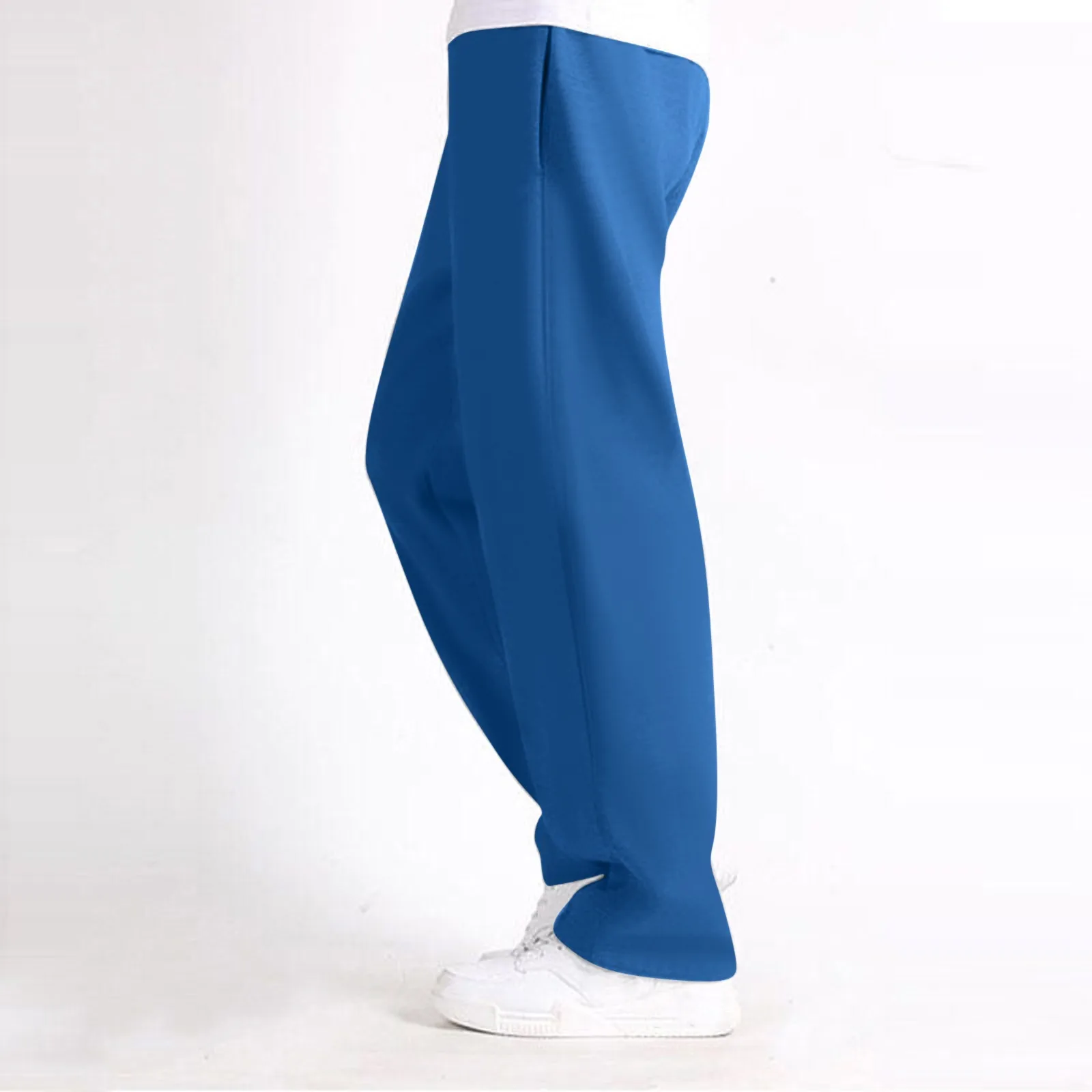 

Men's Casual Loose Straight Leg Pants Solid Color Simplicity Trousers With Pocket Drawstring Elastic Waisted Outdoor Sweatpants