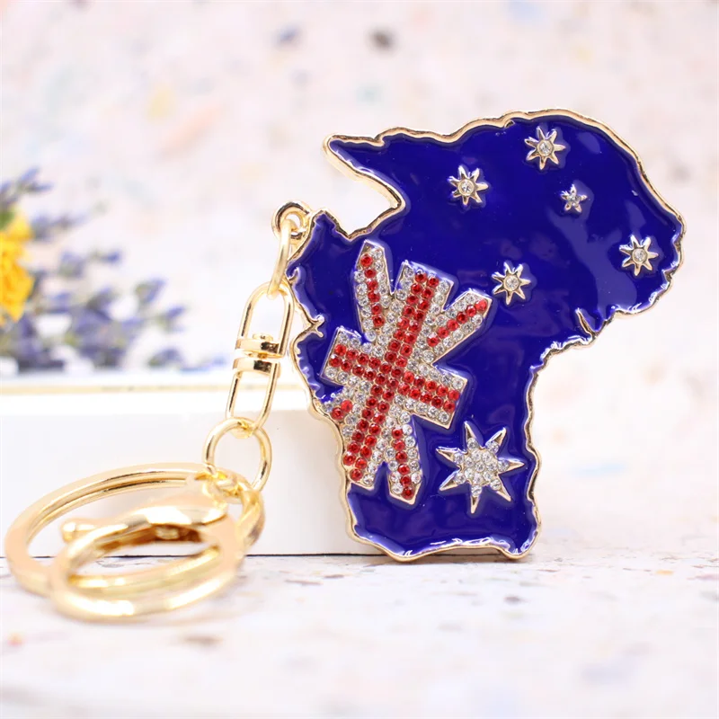 Flag Key Chains Australian Flag Alloy Trinket Keychain