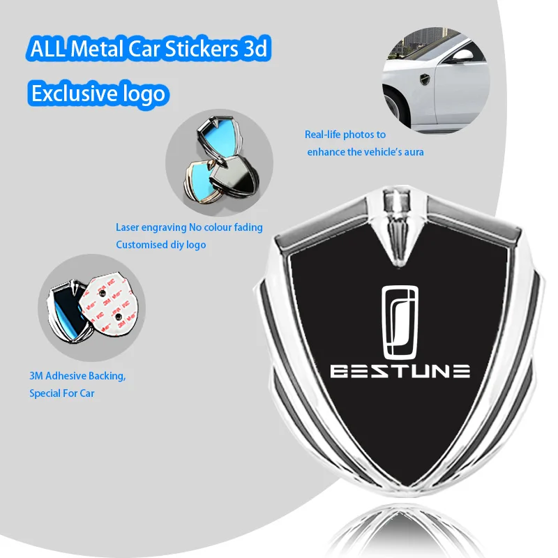 

For Bestune T77 Pro B70s T99 T55 B70 E05 T90 Nat Pro Key Cover Car Accessories Car Stickers Body 3D Metal Shield Emblem Sticker