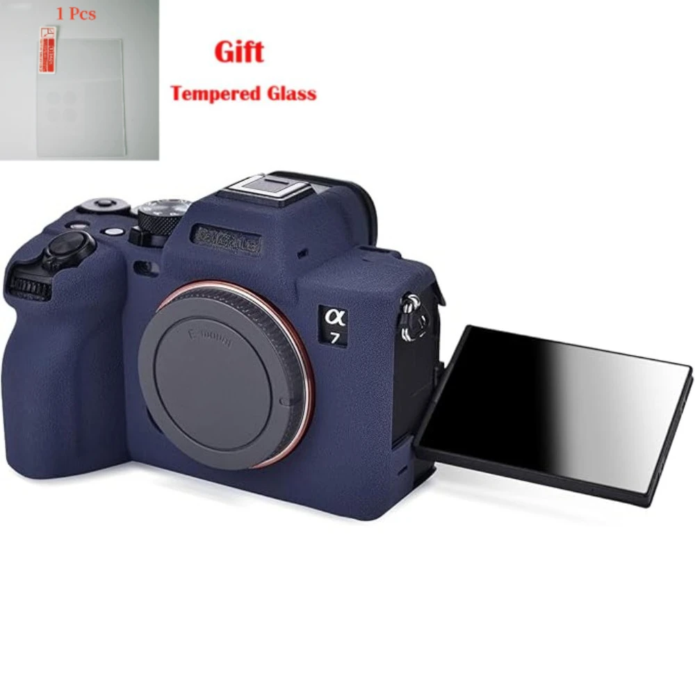 For Sony Alpha 7 IV Protective Cover Silicone Cover Camera Bag ILCE-7M4 Body Case A7M4 + Free Tempered Film