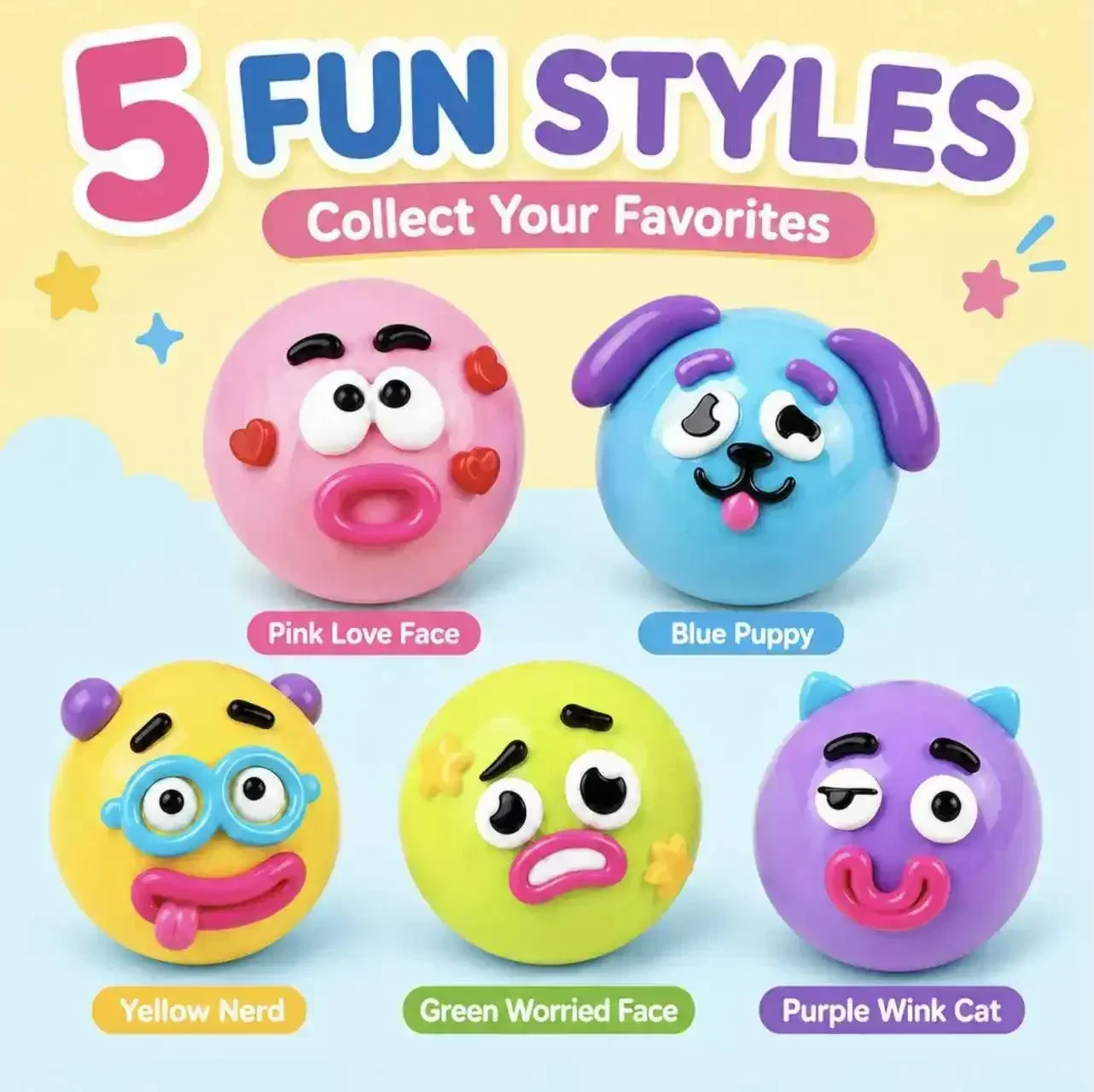 Curiosities Dog Face Swap Squishy Toy, Popular Smushers Squishy, Soft Moldable Cute Slow Rise Squeeze Toy,Relaxing Sensory Anxie