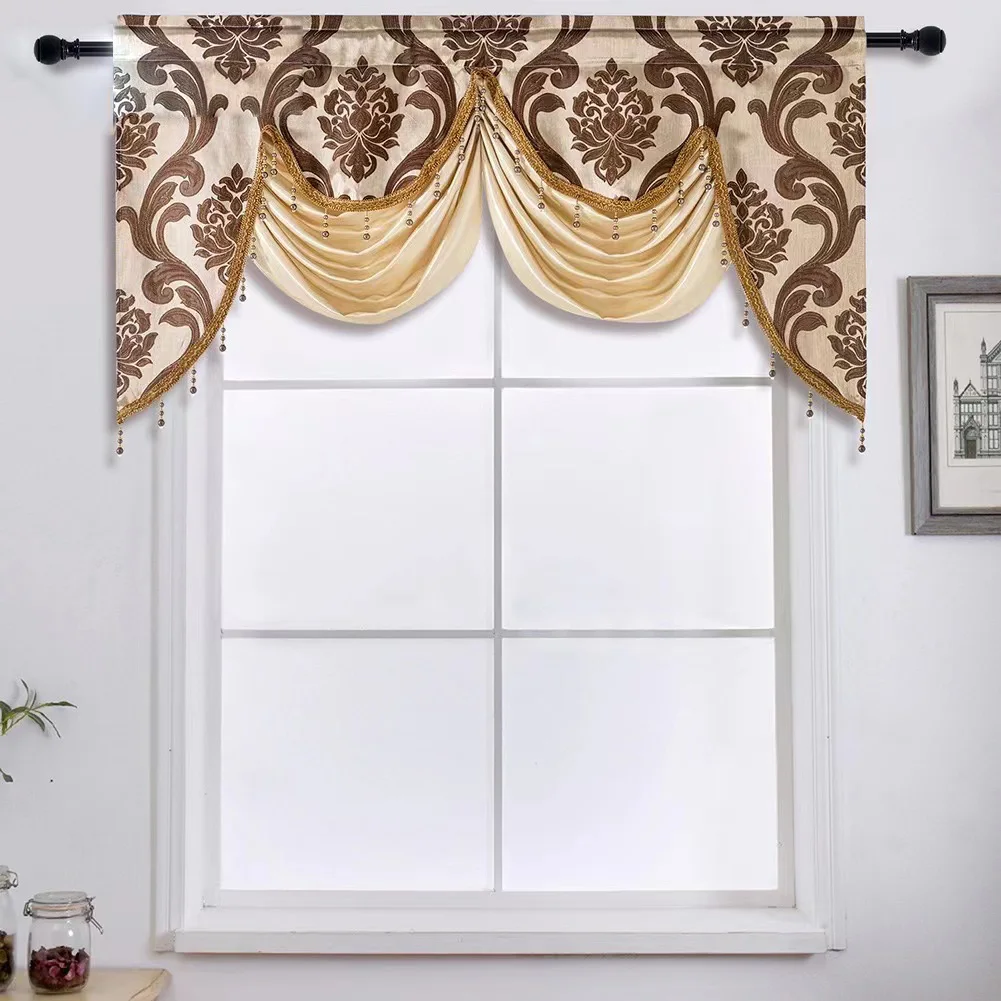 Black 100% Polyester Jacquard Shading Curtain Modern Luxury Window Curtains Supplier